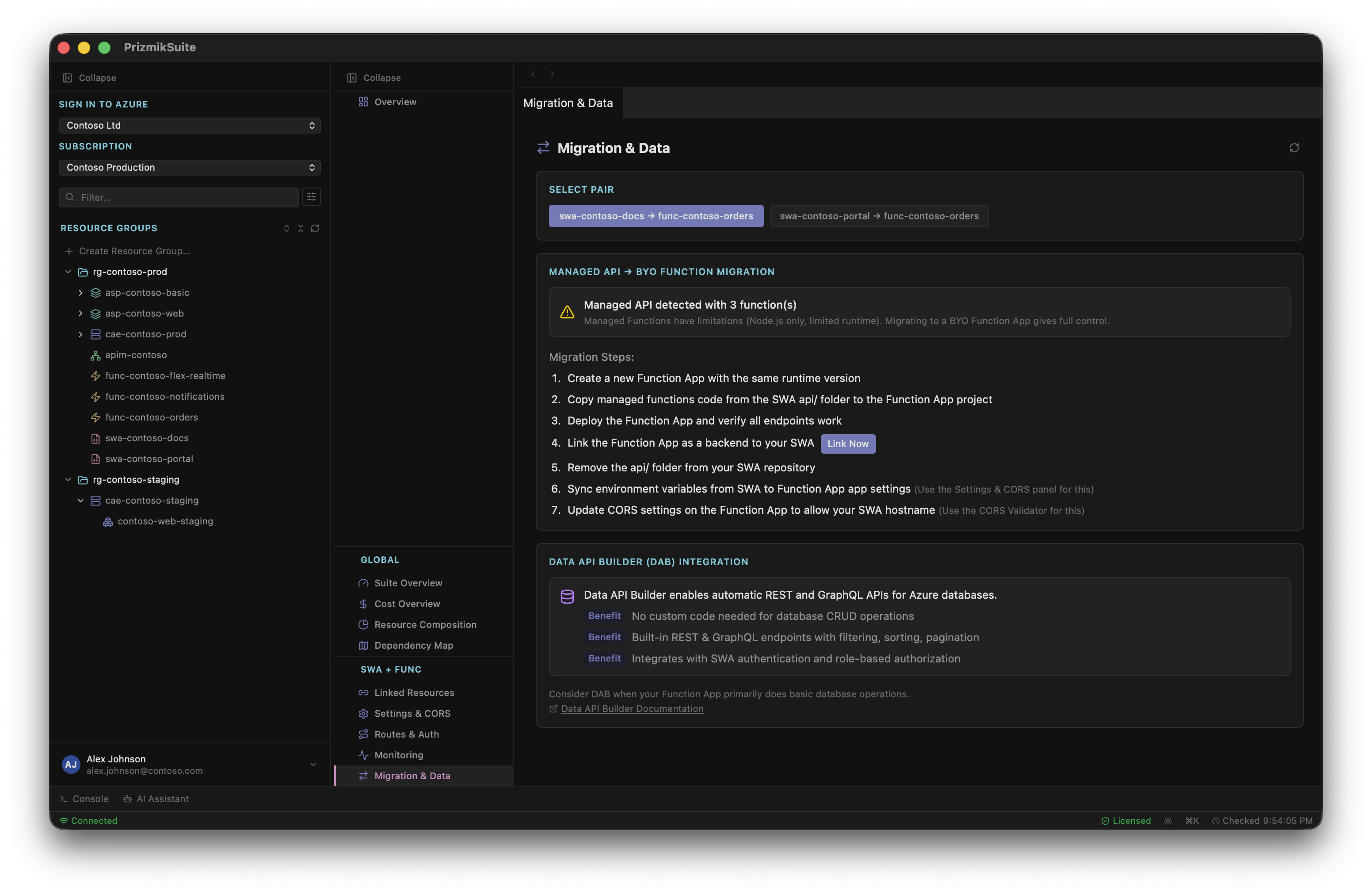 Managed API to BYO Function migration wizard